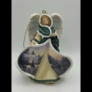 Thomas Kinkade Angel Figurine Winter Angels Of Light by Bradford Exchange